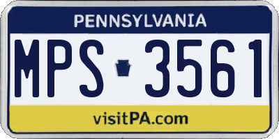 PA license plate MPS3561
