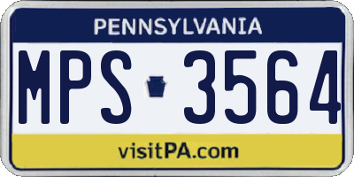 PA license plate MPS3564