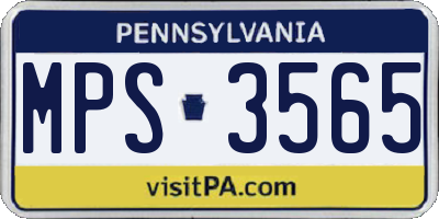 PA license plate MPS3565