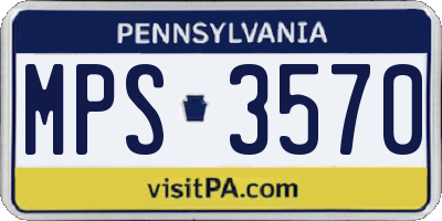PA license plate MPS3570