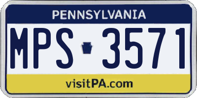 PA license plate MPS3571