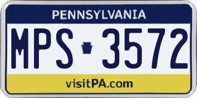 PA license plate MPS3572