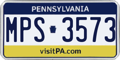 PA license plate MPS3573