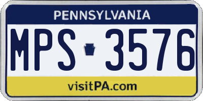 PA license plate MPS3576