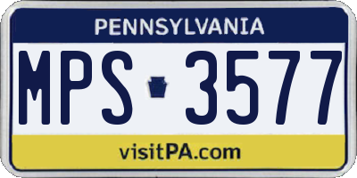 PA license plate MPS3577