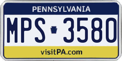 PA license plate MPS3580