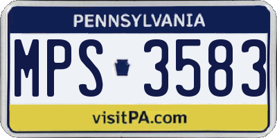 PA license plate MPS3583