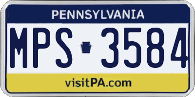 PA license plate MPS3584