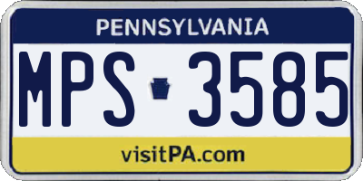PA license plate MPS3585