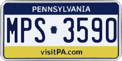 PA license plate MPS3590