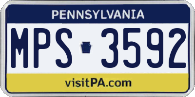 PA license plate MPS3592