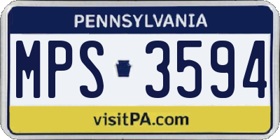 PA license plate MPS3594