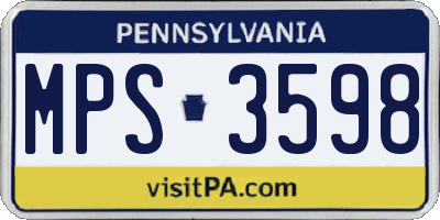 PA license plate MPS3598