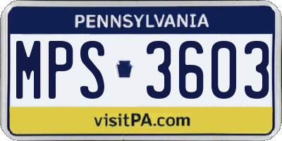 PA license plate MPS3603