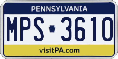 PA license plate MPS3610