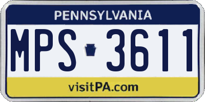 PA license plate MPS3611