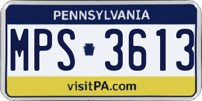 PA license plate MPS3613