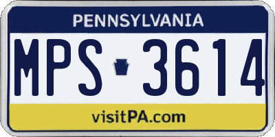 PA license plate MPS3614