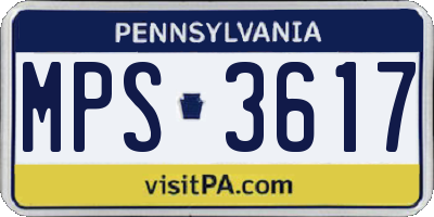 PA license plate MPS3617