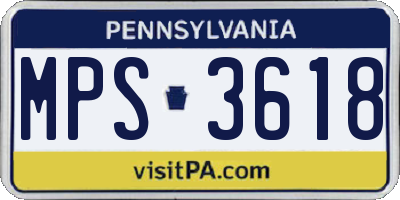 PA license plate MPS3618