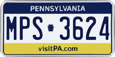PA license plate MPS3624