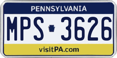 PA license plate MPS3626