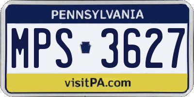 PA license plate MPS3627