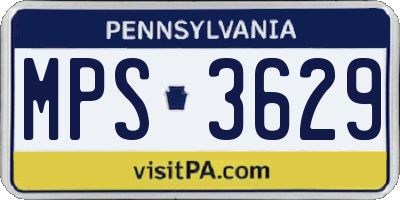 PA license plate MPS3629
