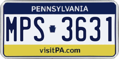 PA license plate MPS3631
