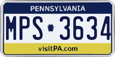 PA license plate MPS3634