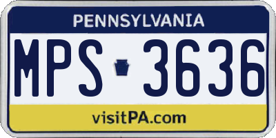 PA license plate MPS3636