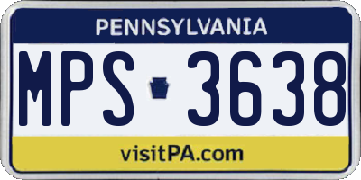 PA license plate MPS3638