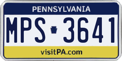PA license plate MPS3641