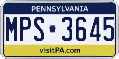 PA license plate MPS3645