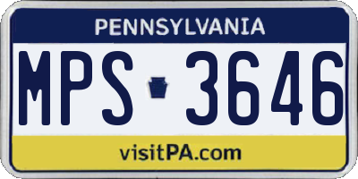 PA license plate MPS3646