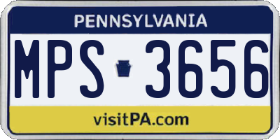 PA license plate MPS3656