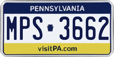 PA license plate MPS3662