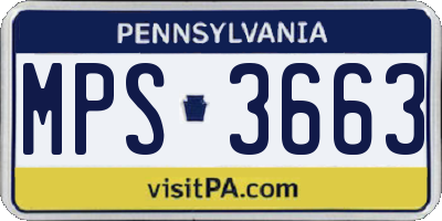 PA license plate MPS3663