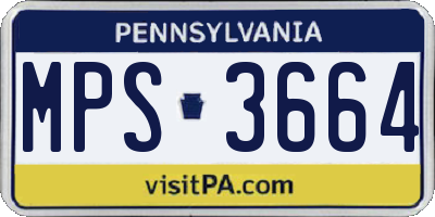 PA license plate MPS3664