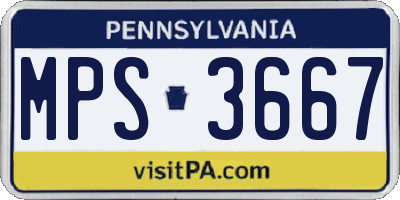 PA license plate MPS3667