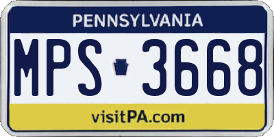 PA license plate MPS3668