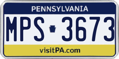 PA license plate MPS3673