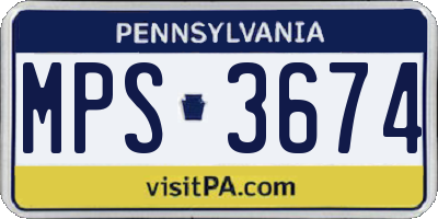 PA license plate MPS3674