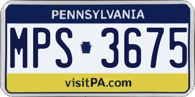 PA license plate MPS3675