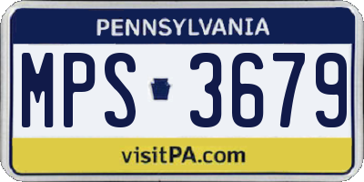 PA license plate MPS3679