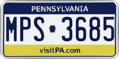 PA license plate MPS3685
