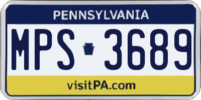 PA license plate MPS3689