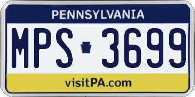 PA license plate MPS3699