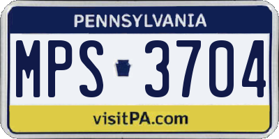 PA license plate MPS3704