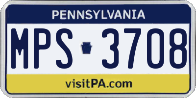 PA license plate MPS3708